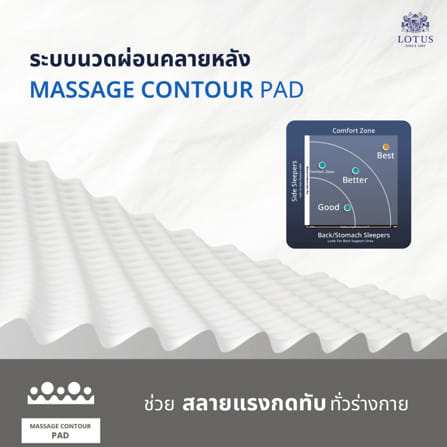 ที่นอนยางพารา 5 ฟุต LOTUS VIVA (พร้อมหมอนหนุน 2 ใบ)_8