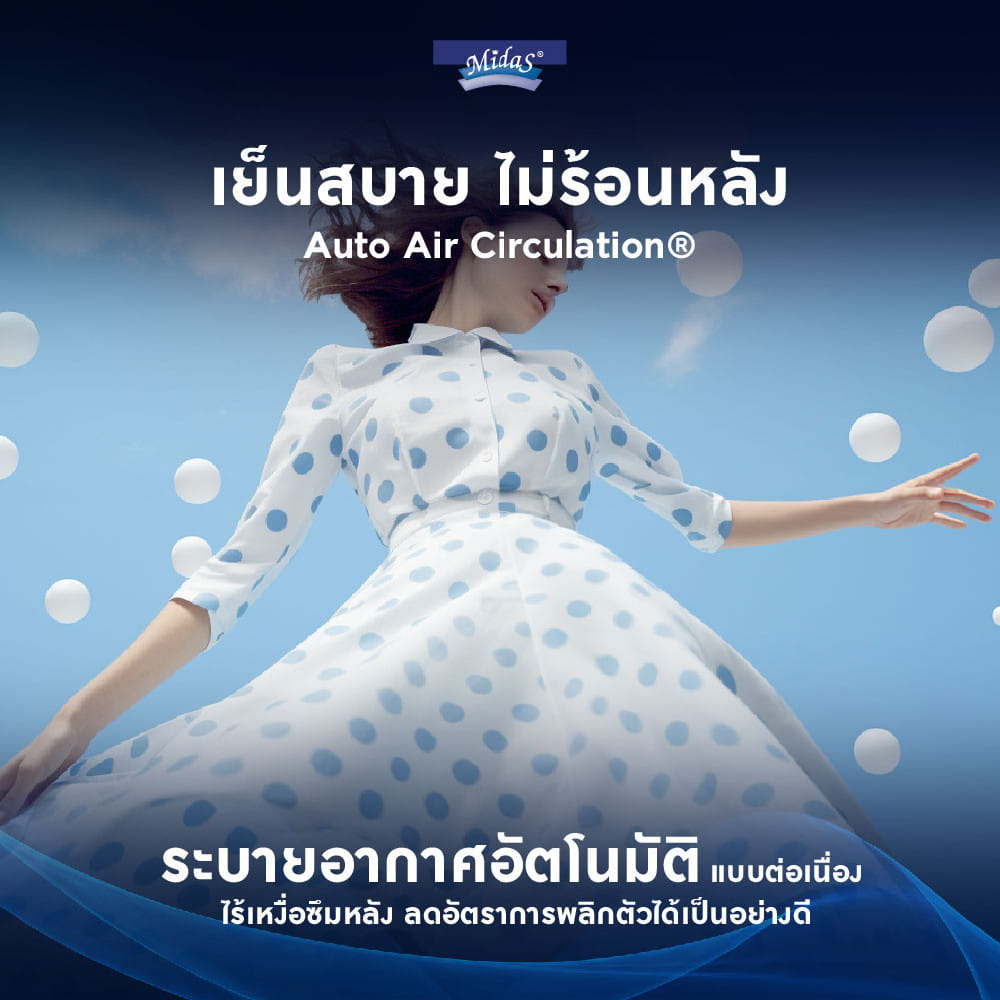 ที่นอนไฮบริด 3.5 ฟุต MIDAS DYNAMIK 1200 (พร้อมหมอนหนุน 1 ใบ)