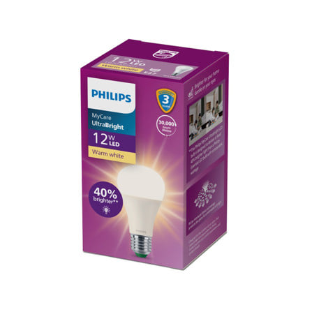 หลอด LED PHILIPS A60 ULTRA 12 วัตต์ WARMWHITE E27_2