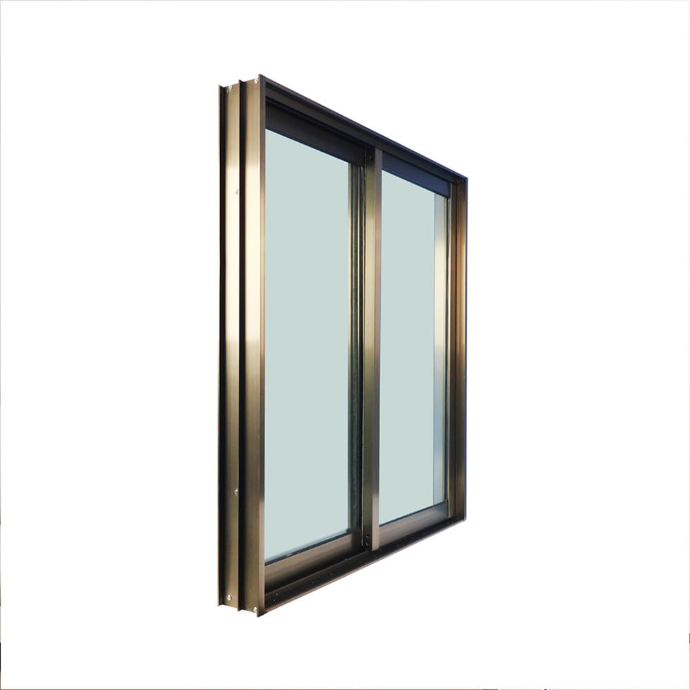 หน้าต่างบานเลื่อน อะลูมิเนียม S-S WINDOW ASIA ECO 100x100 ซม. สีชา
