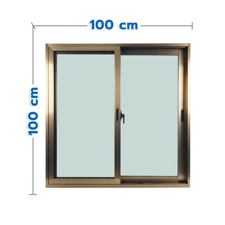 หน้าต่างบานเลื่อน อะลูมิเนียม S-S WINDOW ASIA ECO 100x100 ซม. สีชา_0
