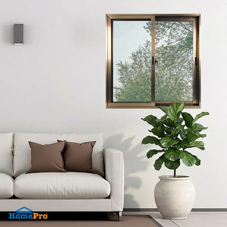 หน้าต่างบานเลื่อน อะลูมิเนียม S-S WINDOW ASIA ECO 100x100 ซม. สีชา_4