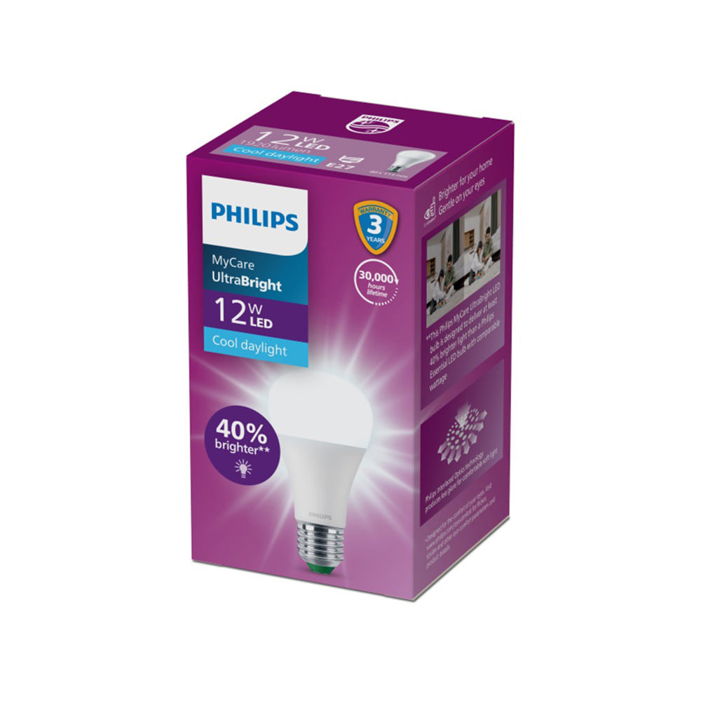หลอด LED PHILIPS A60 ULTRA 12 วัตต์ DAYLIGHT E27