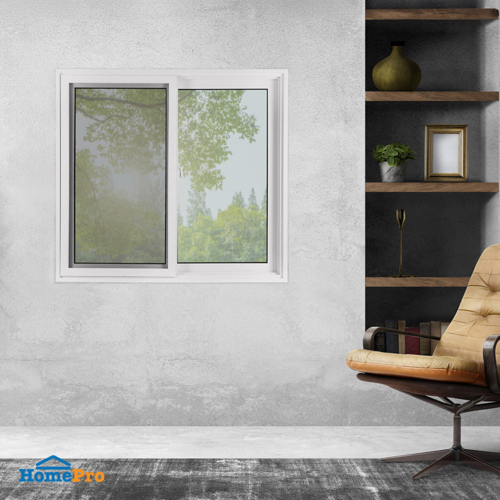 หน้าต่างบานเลื่อน UPVC S-S มุ้ง WINDOW ASIA ECO 120x110 ซม. สีขาว