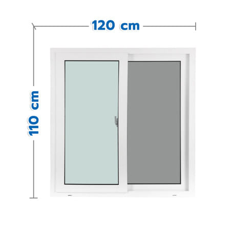 หน้าต่างบานเลื่อน UPVC S-S มุ้ง WINDOW ASIA ECO 120x110 ซม. สีขาว_0