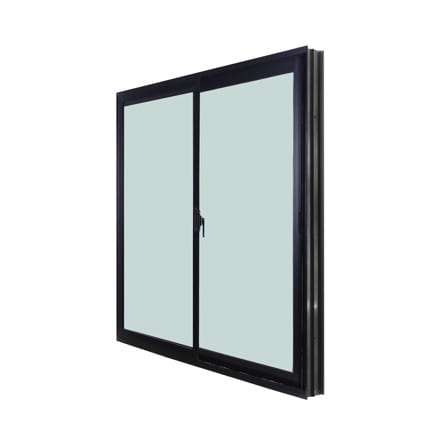 หน้าต่างบานเลื่อน อะลูมิเนียม S-S WINDOW ASIA ECO 100x100 ซม. สีดำ_2