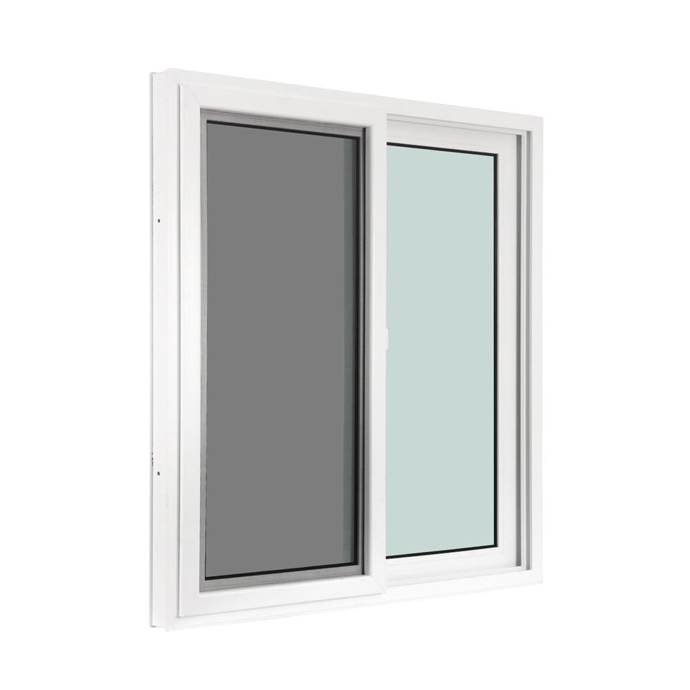 หน้าต่างบานเลื่อน UPVC S-S มุ้ง WINDOW ASIA ECO60 100x100 ซม. สีขาว