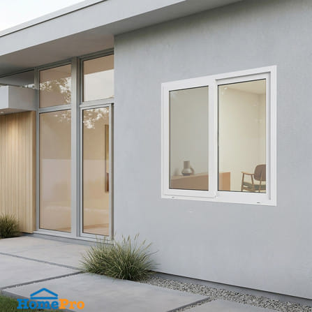 หน้าต่างบานเลื่อน UPVC S-S มุ้ง WINDOW ASIA ECO60 100x100 ซม. สีขาว_4