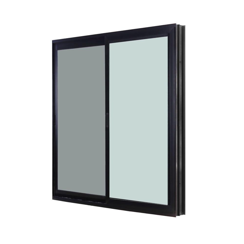 หน้าต่างบานเลื่อน อะลูมิเนียม S-S มุ้ง WINDOW ASIA ECO 100x100 ซม. สีดำ