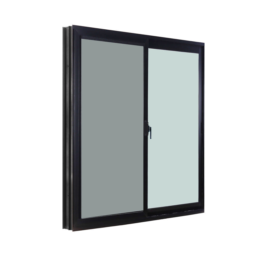 หน้าต่างบานเลื่อน อะลูมิเนียม S-S มุ้ง WINDOW ASIA ECO 100x100 ซม. สีดำ