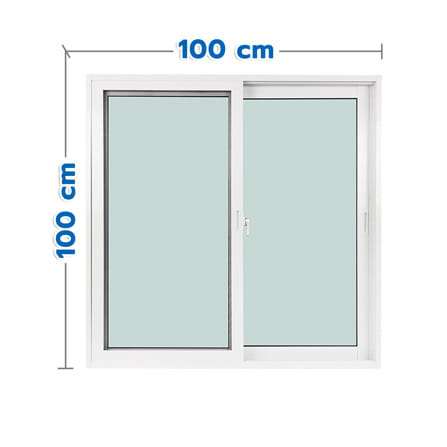 หน้าต่างบานเลื่อน อะลูมิเนียม S-S WINDOW ASIA ECO 100x100 ซม. สีขาว_0