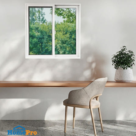 หน้าต่างบานเลื่อน อะลูมิเนียม S-S WINDOW ASIA ECO 100x100 ซม. สีขาว_4