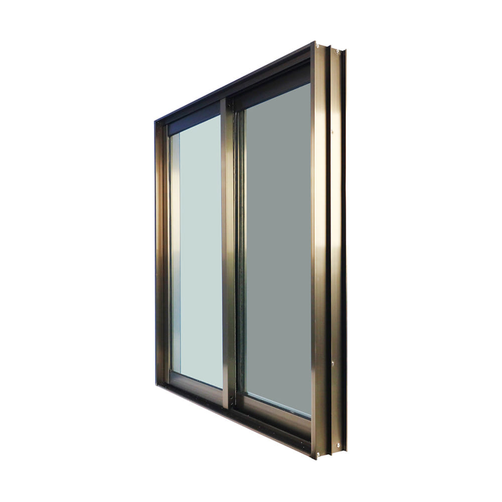 หน้าต่างบานเลื่อน อะลูมิเนียม S-S มุ้ง WINDOW ASIA ECO 100x100 ซม. สีชา