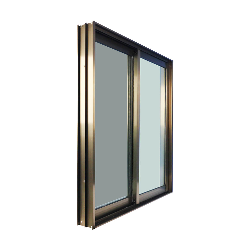 หน้าต่างบานเลื่อน อะลูมิเนียม S-S มุ้ง WINDOW ASIA ECO 100x100 ซม. สีชา