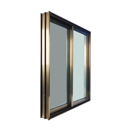 หน้าต่างบานเลื่อน อะลูมิเนียม S-S มุ้ง WINDOW ASIA ECO 100x100 ซม. สีชา_2