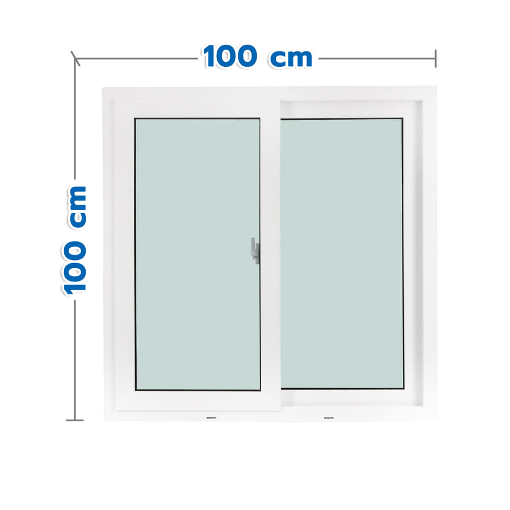 หน้าต่างบานเลื่อน UPVC S-S WINDOW ASIA ECO60 100x100 ซม. สีขาว