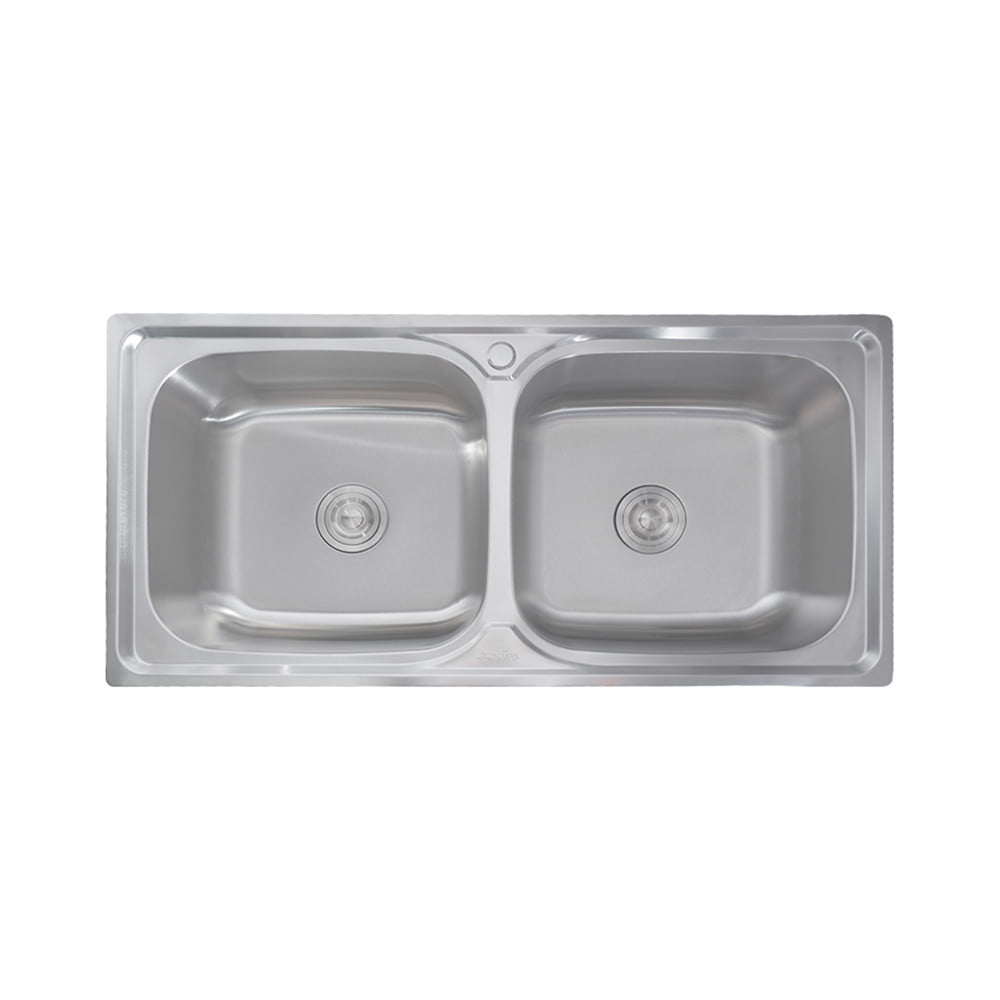ซิงค์ฝัง 2 หลุม AXIA PP 2B100 SV สีเงิน