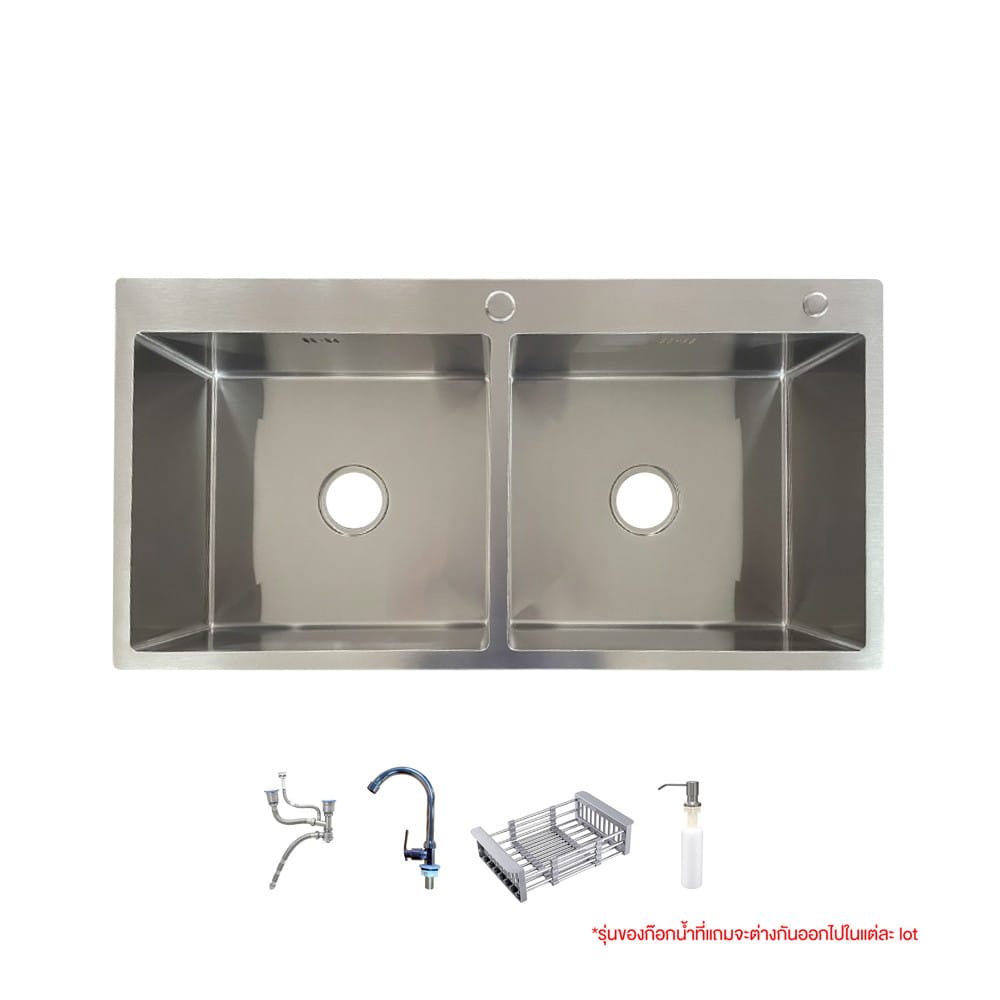 ซิงค์ฝัง 2 หลุม S-FLO P2179  10050DTB เงิน