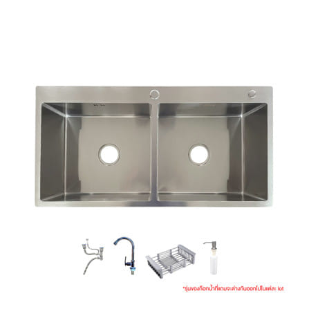 ซิงค์ฝัง 2 หลุม S-FLO P2179  10050DTB เงิน_0