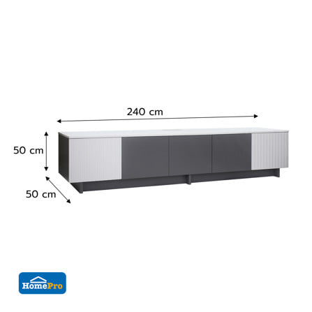 ตู้วางทีวี FURDINI VERONA 240 ซม. สีเทา/เทาเข้ม_6