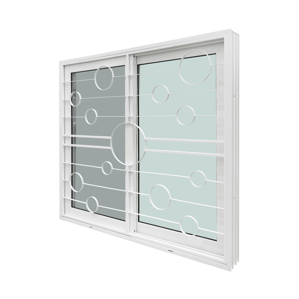 หน้าต่างบานเลื่อน UPVC S-S เหล็กดัด มุ้ง WINDOW ASIA ลายบอลลูน 120x110 ซม. สีขาว