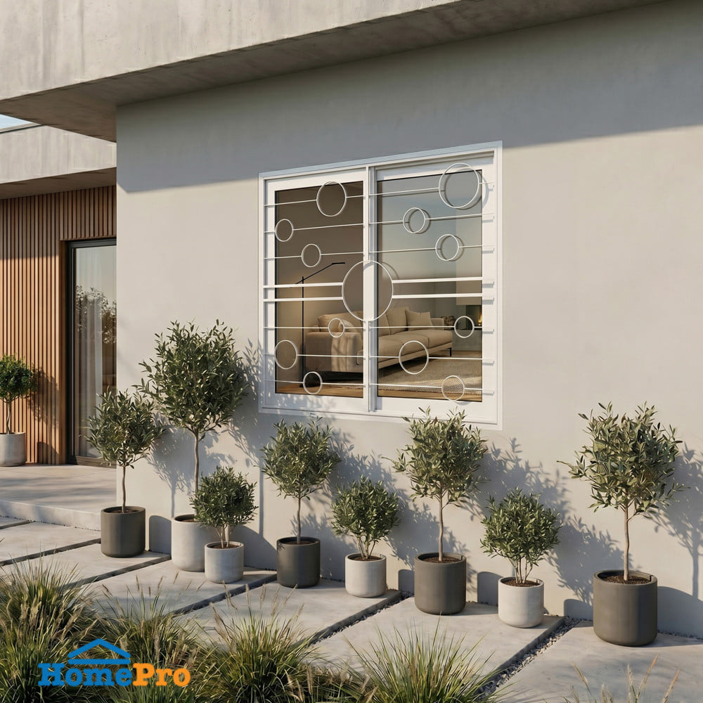 หน้าต่างบานเลื่อน UPVC S-S เหล็กดัด มุ้ง WINDOW ASIA ลายบอลลูน 120x110 ซม. สีขาว