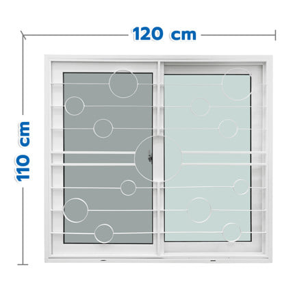 หน้าต่างบานเลื่อน UPVC S-S เหล็กดัด มุ้ง WINDOW ASIA ลายบอลลูน 120x110 ซม. สีขาว_0