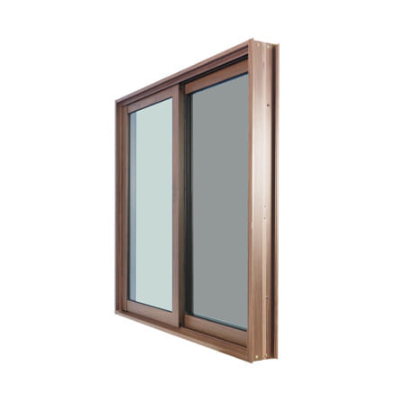 หน้าต่างบานเลื่อน อะลูมิเนียม S-S มุ้ง WINDOW ASIA F10 120x110 ซม. สีน้ำตาลลายไม้_1