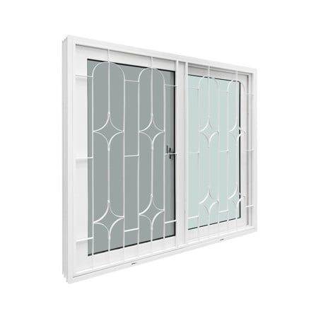 หน้าต่างบานเลื่อน UPVC S-S เหล็กดัด มุ้ง WINDOW ASIA ลายข้าวหลามตัด 120x110 ซม. สีขาว_2