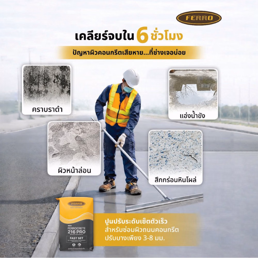 ซีเมนต์ปรับระดับ FERRO 216PRO A+B 30 กก. สีเทา