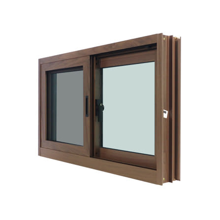 หน้าต่างบานเลื่อน อะลูมิเนียม S-S มุ้ง WINDOW ASIA 80x50 ซม. สีน้ำตาลลายไม้_1