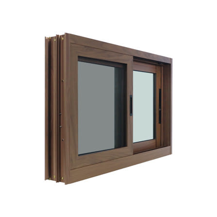 หน้าต่างบานเลื่อน อะลูมิเนียม S-S มุ้ง WINDOW ASIA 80x50 ซม. สีน้ำตาลลายไม้_2