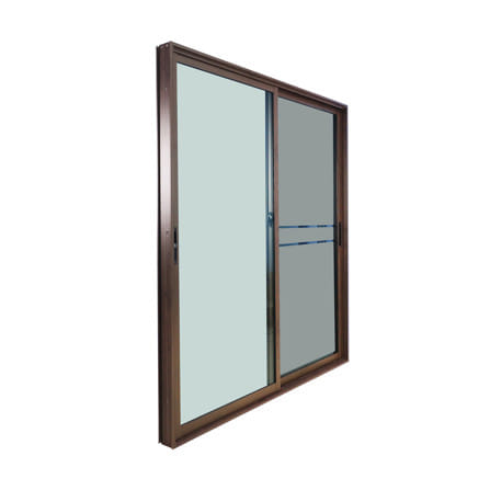 ประตูบานเลื่อน อะลูมิเนียม S-S มุ้ง WINDOW ASIA F10 200x205 ซม. สีน้ำตาลลายไม้_2