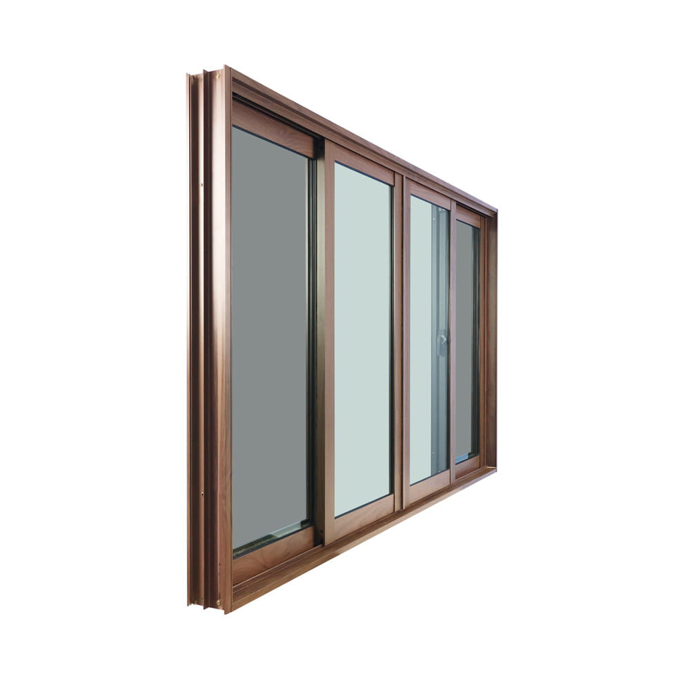 หน้าต่างบานเลื่อน อะลูมิเนียม F-S-S-F มุ้ง WINDOW ASIA 180x110 ซม. สีลายไม้
