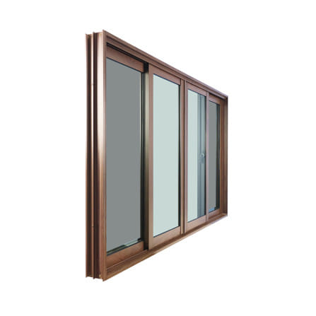 หน้าต่างบานเลื่อน อะลูมิเนียม F-S-S-F มุ้ง WINDOW ASIA 180x110 ซม. สีลายไม้_2
