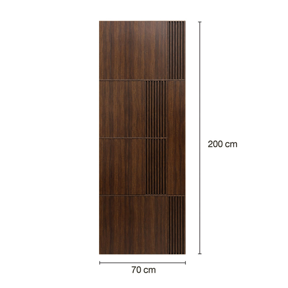 ประตูภายในโพลีสไตรีน ไม่เจาะลูกบิด LINEDEKOR PALM 70x200 ซม. สีโอ๊ค