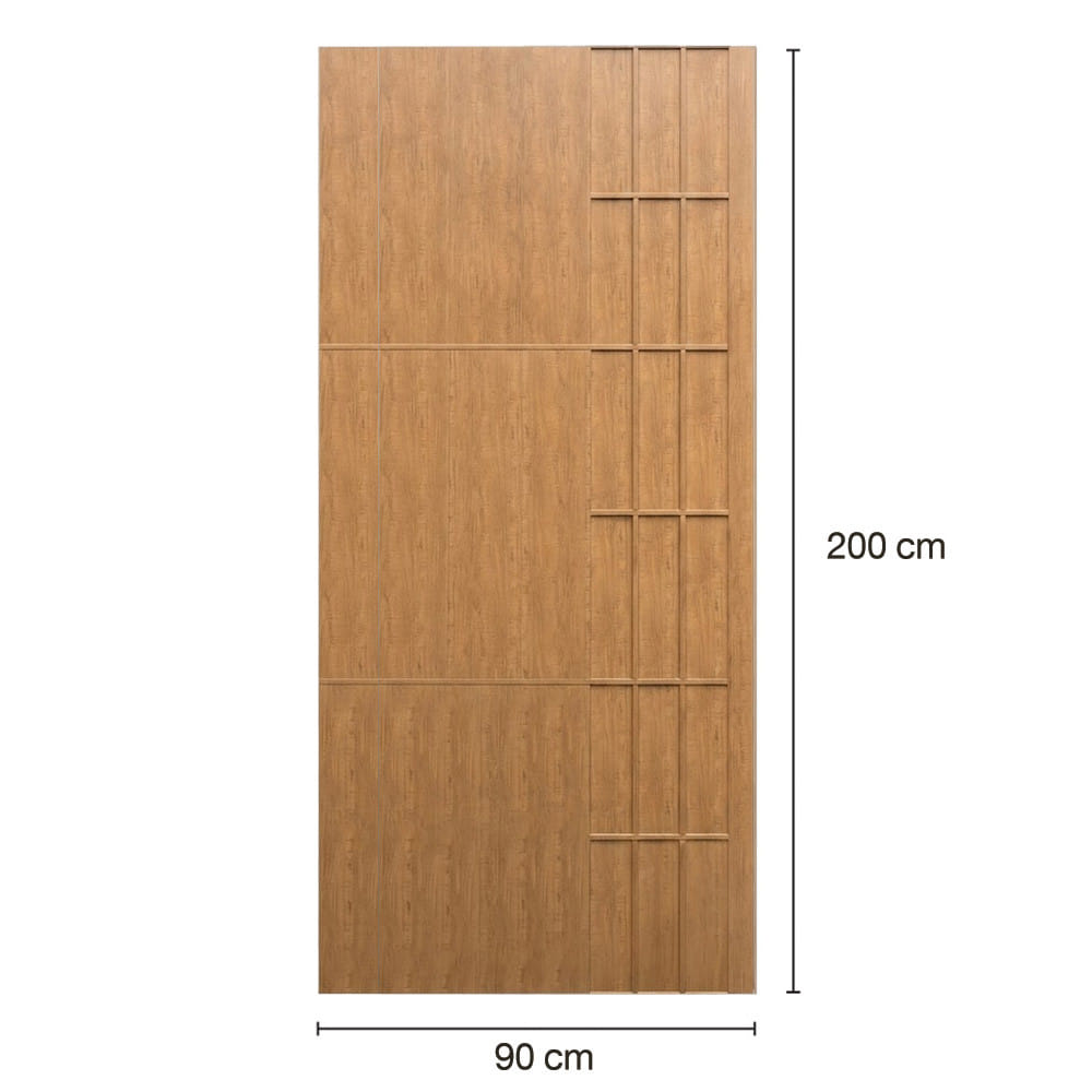 ประตูภายในโพลีสไตรีน  ไม่เจาะลูกบิด LINEDEKOR AQUA 90x200 ซม. สีสักด้าน