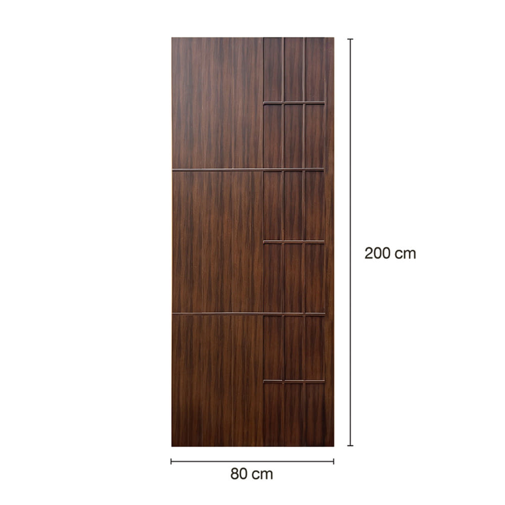 ประตูภายในโพลีสไตรีน ไม่เจาะลูกบิด LINEDEKOR AQUA 80x200 ซม. สีโอ๊ค