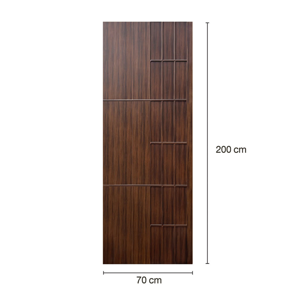 ประตูภายในโพลีสไตรีน ไม่เจาะลูกบิด LINEDEKOR AQUA 70x200 ซม. สีโอ๊ค
