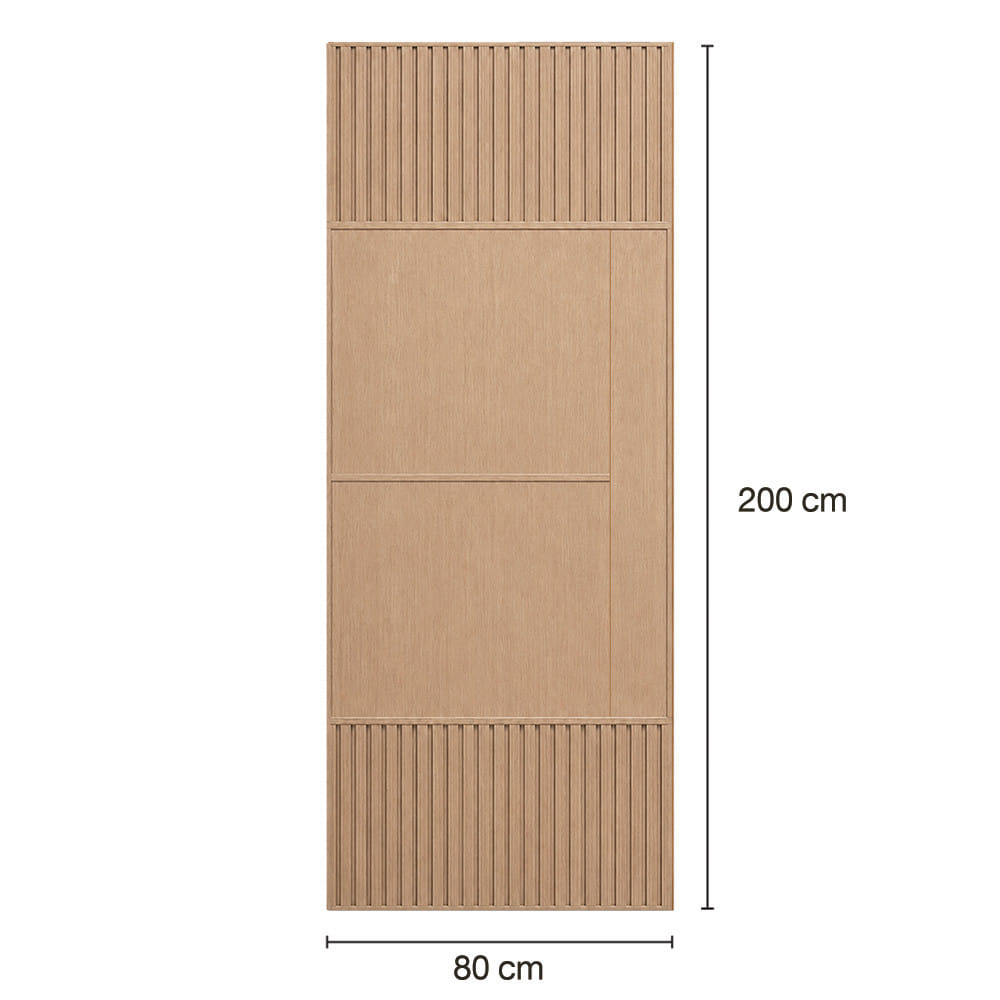 ประตูภายในโพลีสไตรีน ไม่เจาะลูกบิด LINEDEKOR SAND 80x200 ซม. สีบีชด้าน