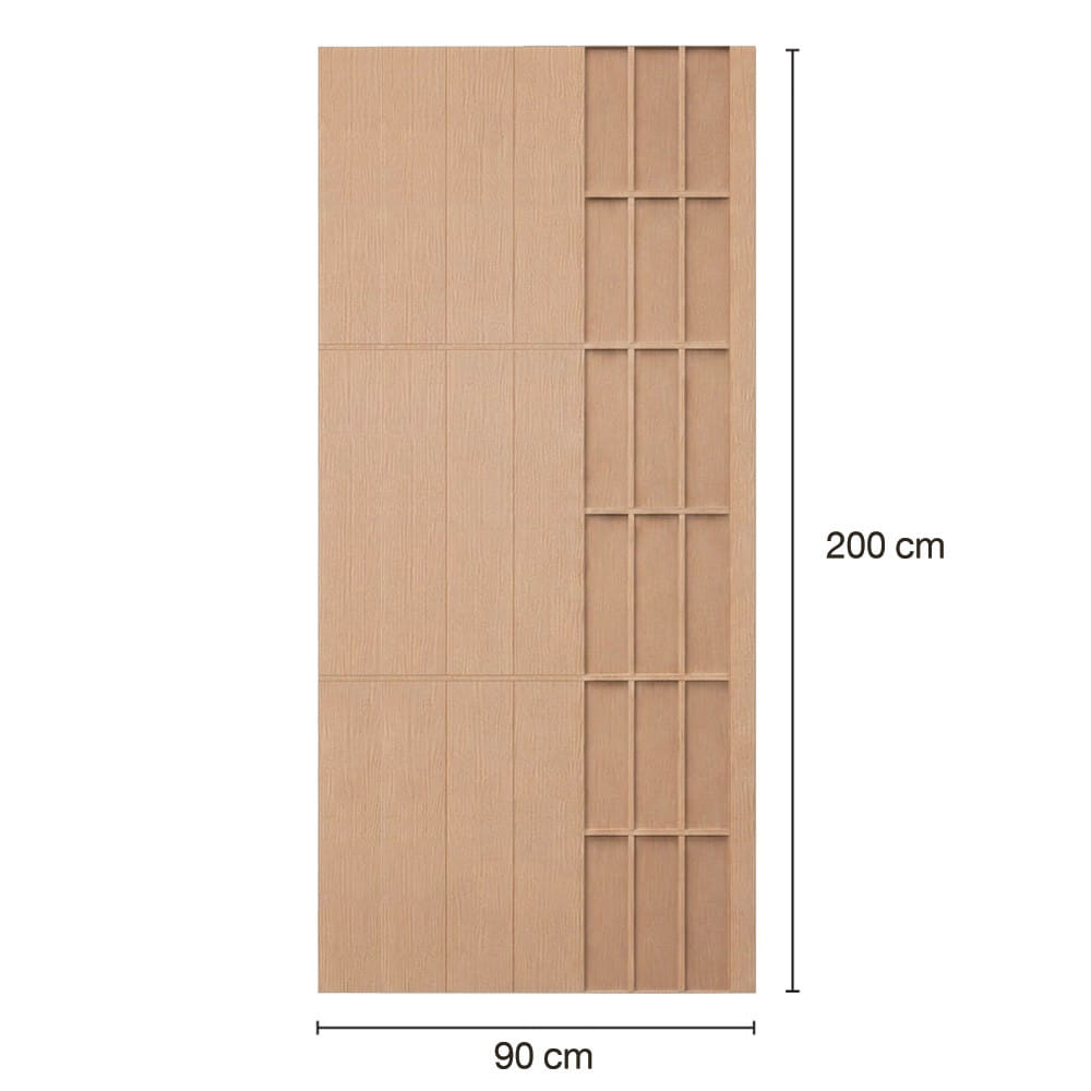 ประตูภายในโพลีสไตรีน  ไม่เจาะลูกบิด LINEDEKOR AQUA 90x200 ซม. สีบีชด้าน