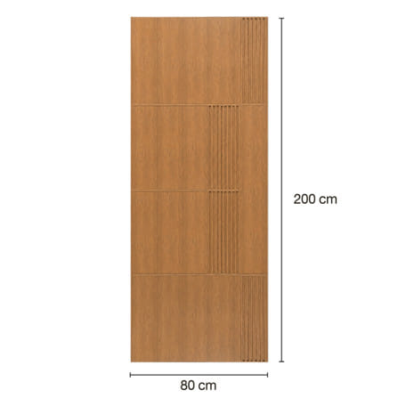 ประตูภายในโพลีสไตรีน ไม่เจาะลูกบิด LINEDEKOR PALM 80x200 ซม. สีสักด้าน_3