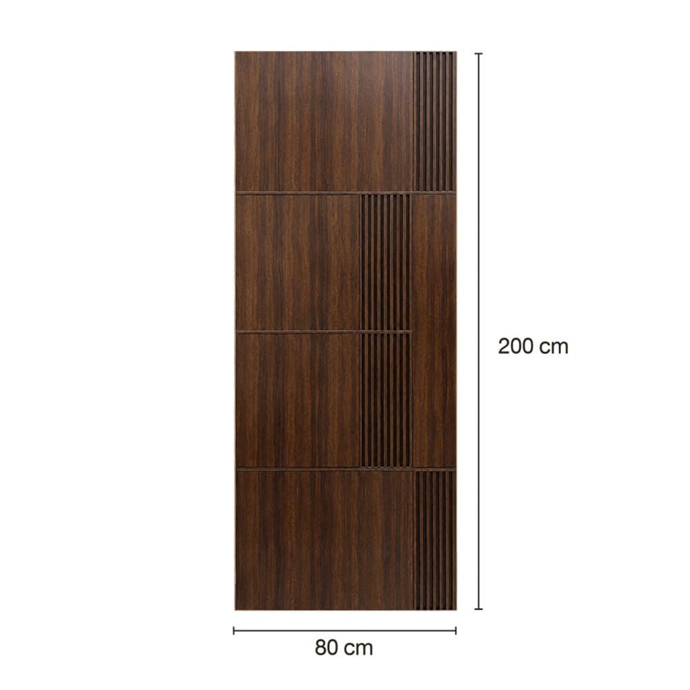 ประตูภายในโพลีสไตรีน ไม่เจาะลูกบิด LINEDEKOR PALM 80x200 ซม. สีโอ๊ค