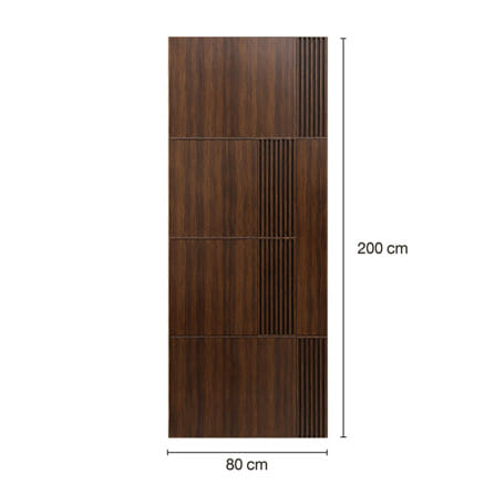 ประตูภายในโพลีสไตรีน ไม่เจาะลูกบิด LINEDEKOR PALM 80x200 ซม. สีโอ๊ค_3
