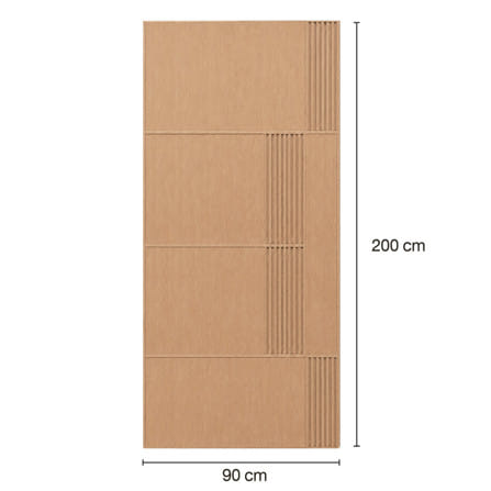 ประตูภายในโพลีสไตรีน ไม่เจาะลูกบิด LINEDEKOR PALM 90x200 ซม. สีบีชด้าน_3