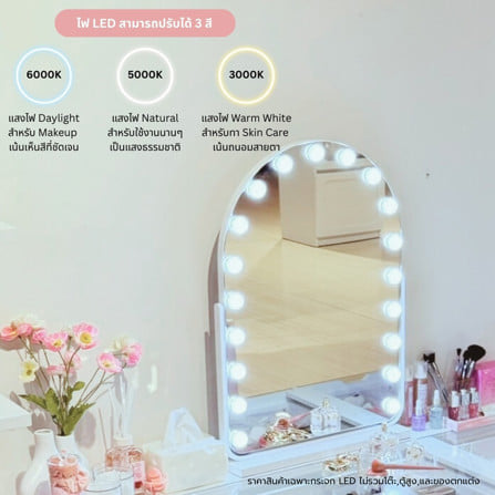 กระจกสำหรับตกแต่ง KONCEPT 19250980 52x73 ซม. สีขาว_2