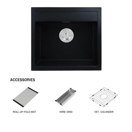 ซิงค์ฝัง 1 หลุม HAFELE STONEQ 495.39.636 สีดำ_0