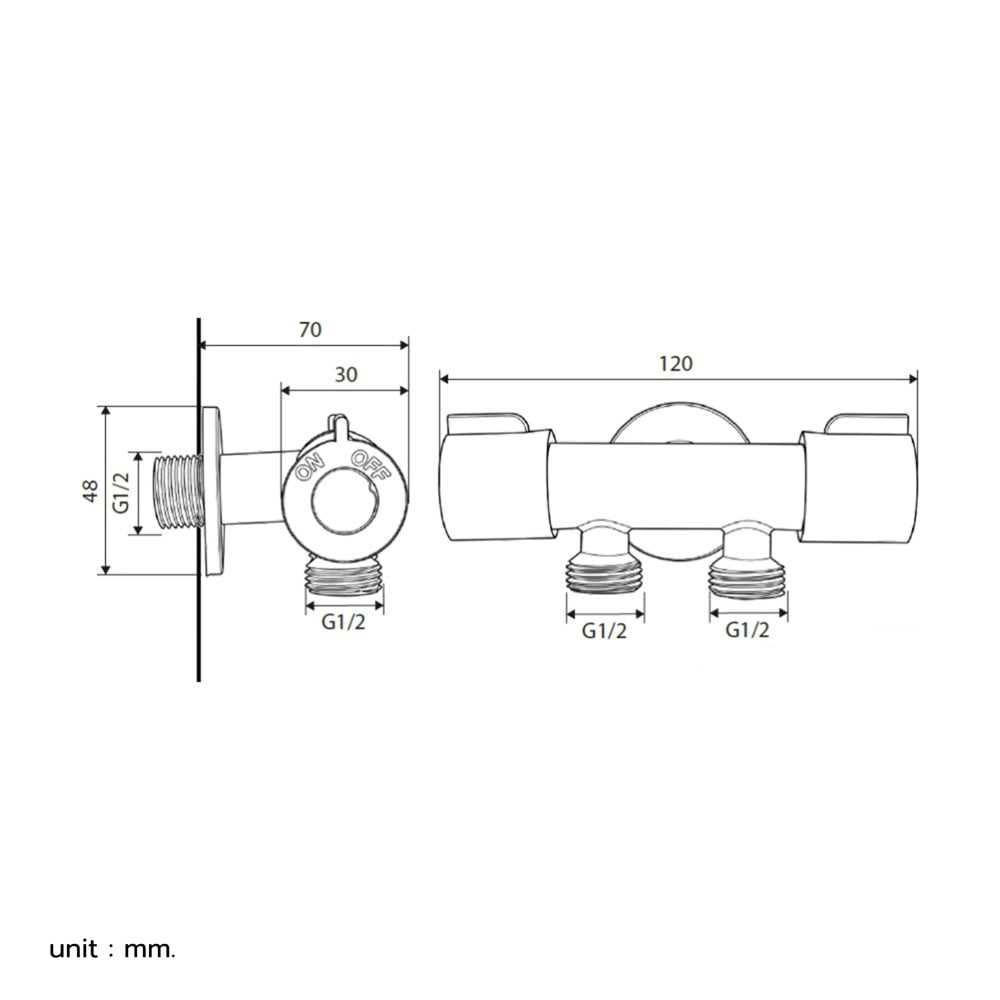 สต๊อปวาล์ว 2 ทาง BEN BN PC-AV-258 สเตนเลส