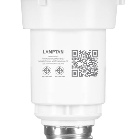 หลอด LED LAMPTAN DOWNLIGHT FASTFIT 12 วัตต์ DAYLIGHT/COOL WHITE/WARM WHITE E27_12