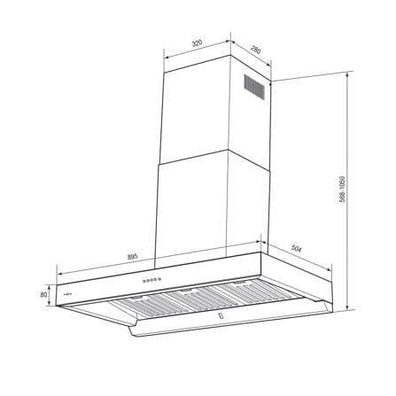 เครื่องดูดควันกระโจม MEX K632BFB90E 90 ซม._3